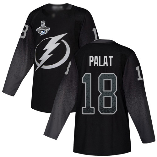 Adidas Lightning #18 Ondrej Palat Black Alternate Authentic 2020 Stanley Cup Champions Stitched NHL Jersey