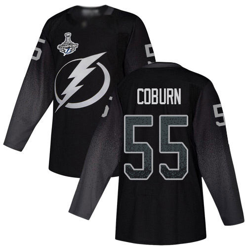 Adidas Lightning #55 Braydon Coburn Black Alternate Authentic 2020 Stanley Cup Champions Stitched NHL Jersey