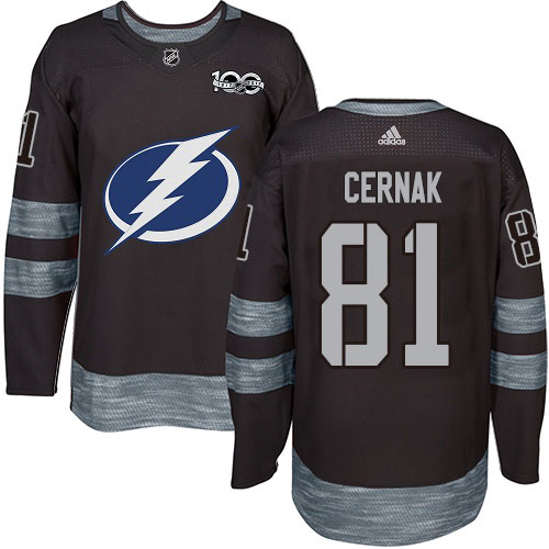 Adidas Lightning #81 Erik Cernak Black 1917-2017 100th Anniversary Stitched NHL Jersey