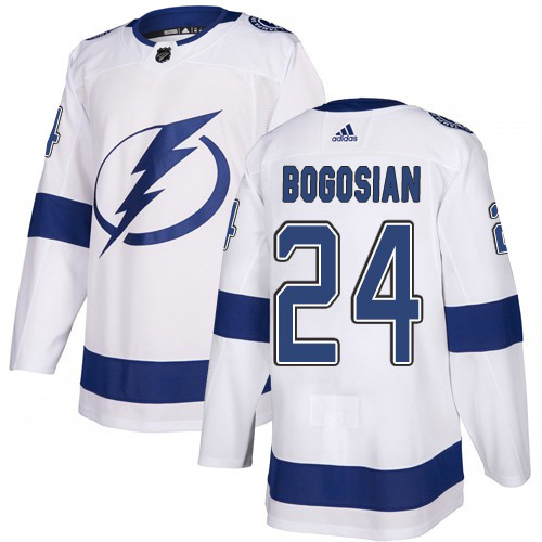 Adidas Lightning #24 Zach Bogosian White Road Authentic Stitched NHL Jersey
