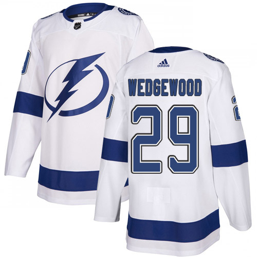 Adidas Lightning #29 Scott Wedgewood White Road Authentic Stitched NHL Jersey