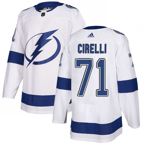 Adidas Lightning #71 Anthony Cirelli White Road Authentic Stitched NHL Jersey
