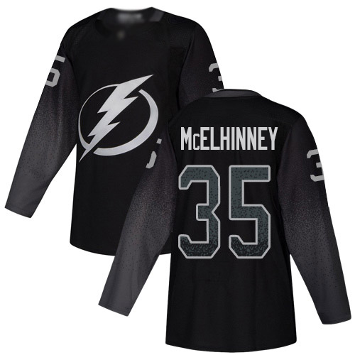 Adidas Lightning #35 Curtis McElhinney Black Alternate Authentic Stitched NHL Jersey