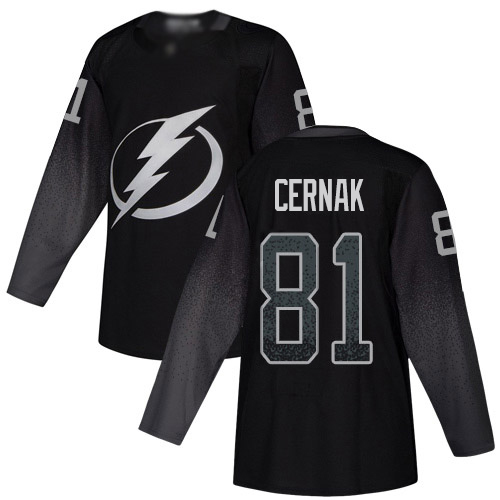 Adidas Lightning #81 Erik Cernak Black Alternate Authentic Stitched NHL Jersey