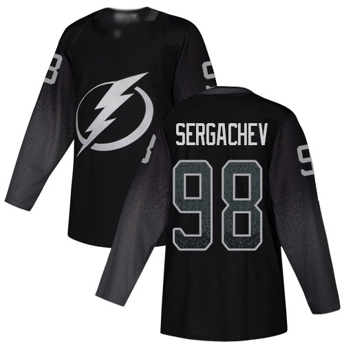 Adidas Lightning #98 Mikhail Sergachev Black Alternate Authentic Stitched NHL Jersey