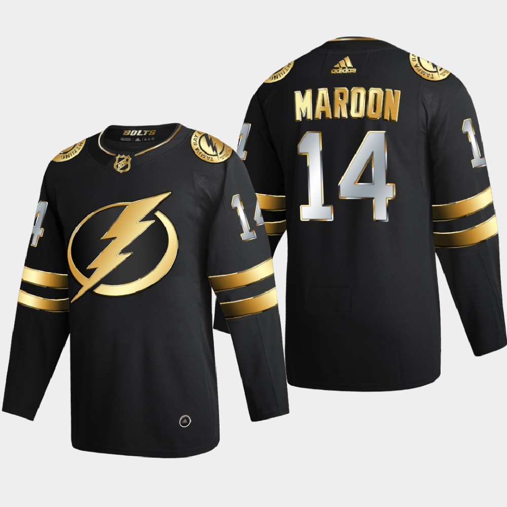 Tampa Bay Lightning #14 Patrick Maroon Men's Adidas Black Golden Edition Limited Stitched NHL Jersey