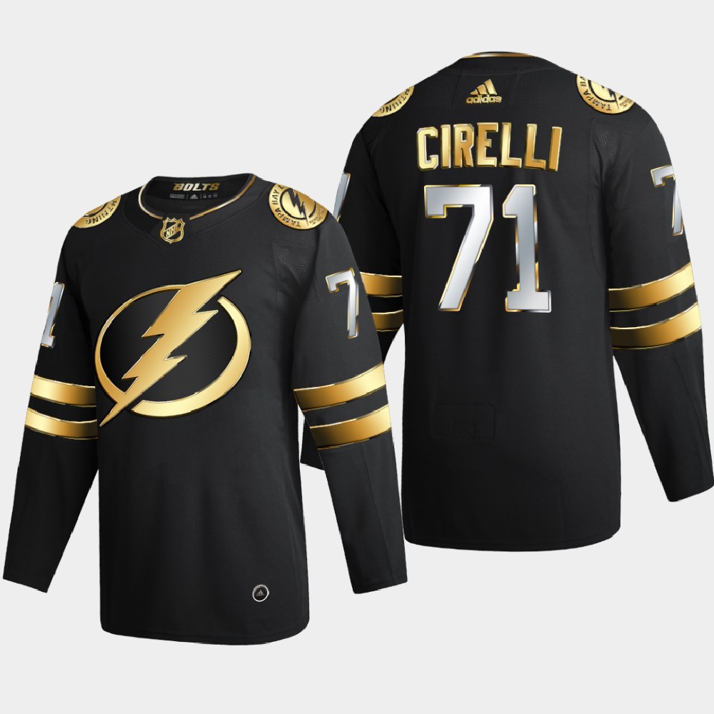 Tampa Bay Lightning #71 Anthony Cirelli Men's Adidas Black Golden Edition Limited Stitched NHL Jersey