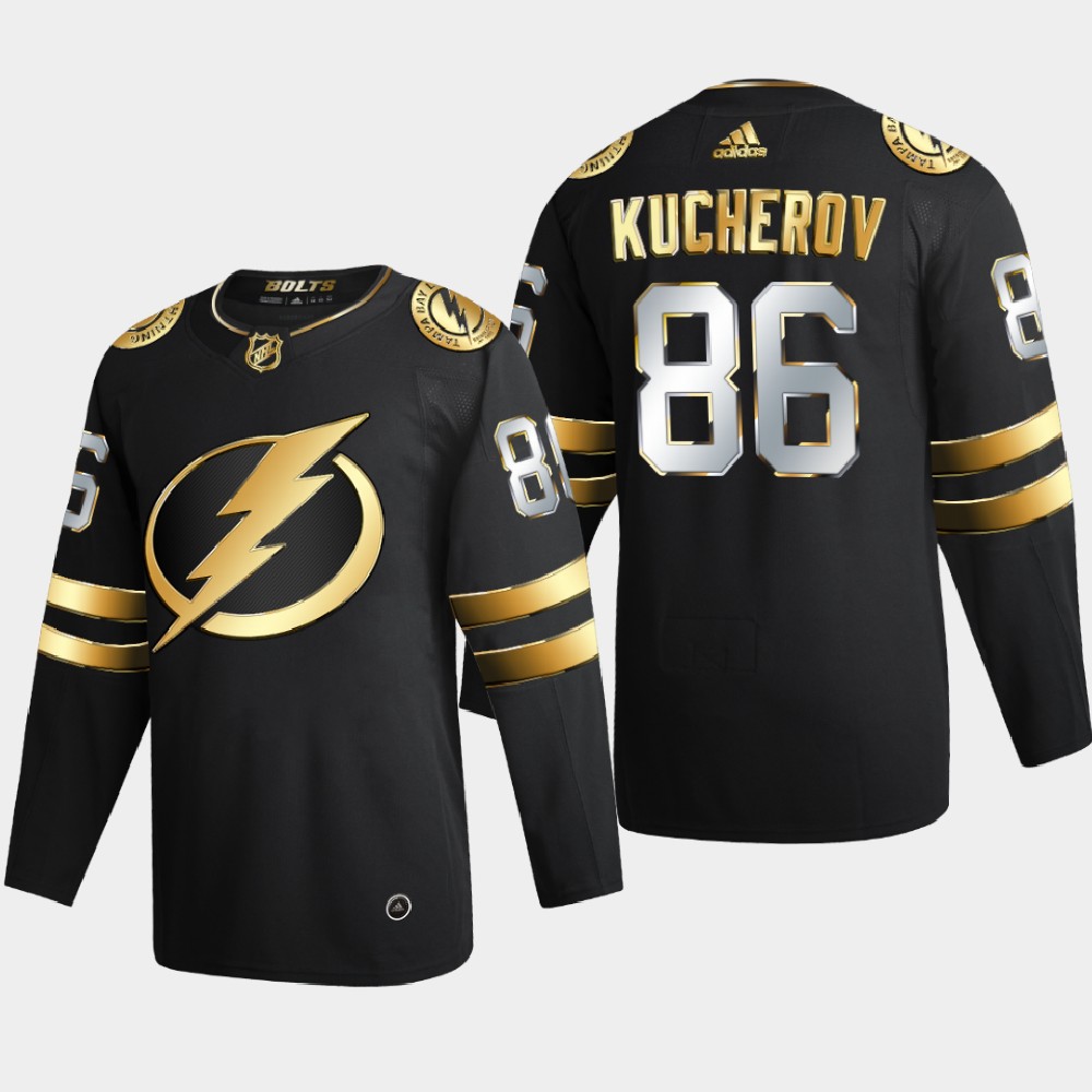 Tampa Bay Lightning #86 Nikita Kucherov Men's Adidas Black Golden Edition Limited Stitched NHL Jersey