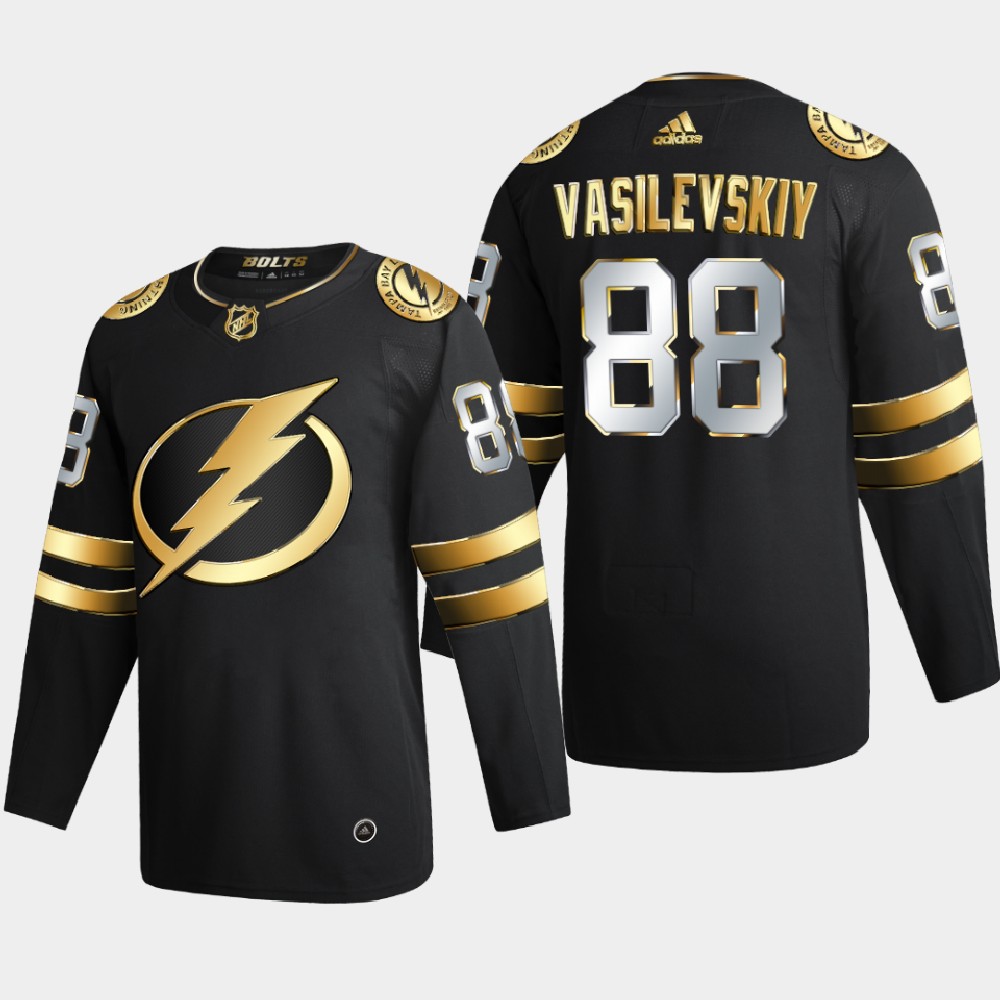 Tampa Bay Lightning #88 Andrei Vasilevskiy Men's Adidas Black Golden Edition Limited Stitched NHL Jersey