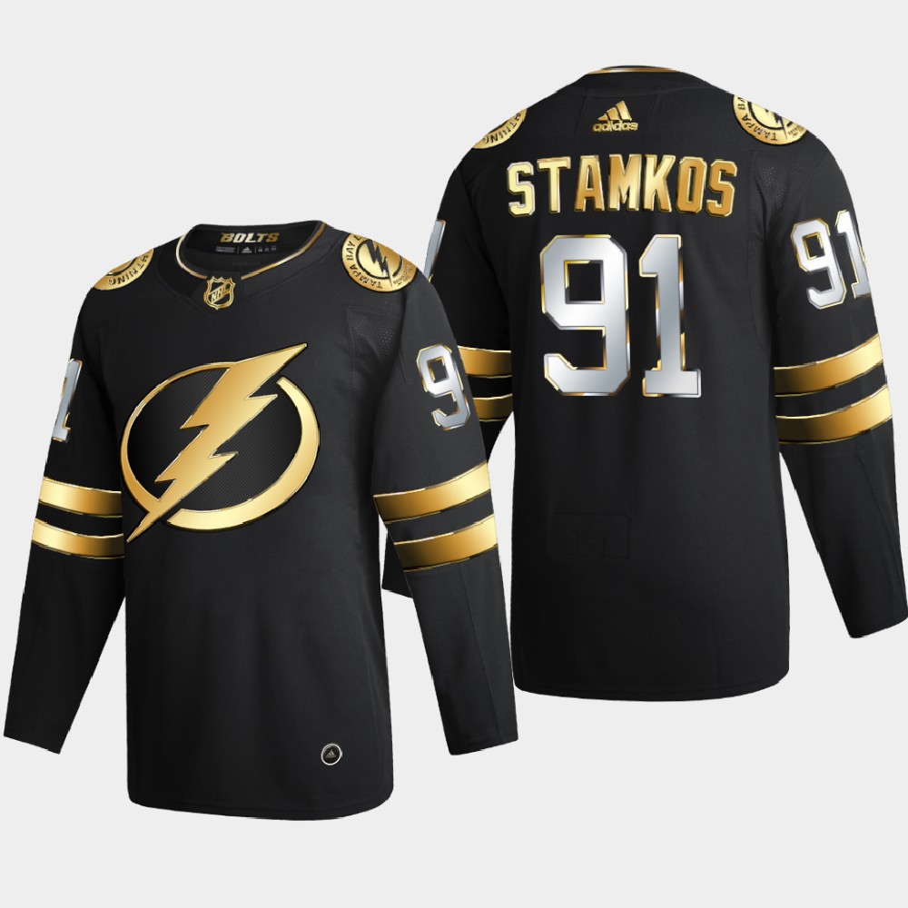 Tampa Bay Lightning #91 Steve Stamkos Men's Adidas Black Golden Edition Limited Stitched NHL Jersey
