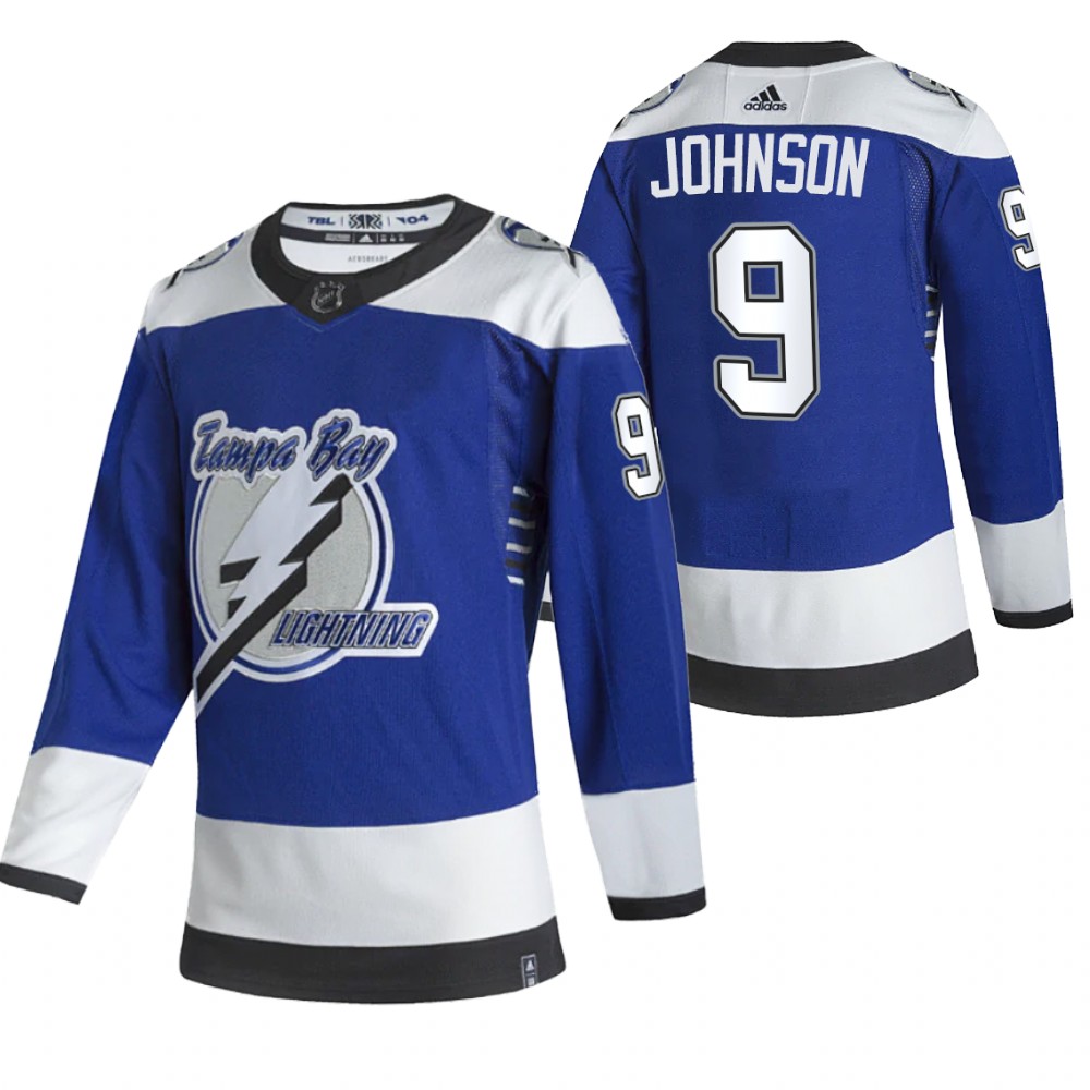 Tampa Bay Lightning #9 Tyler Johnson Blue Men's Adidas 2020-21 Alternate Authentic Player NHL Jersey