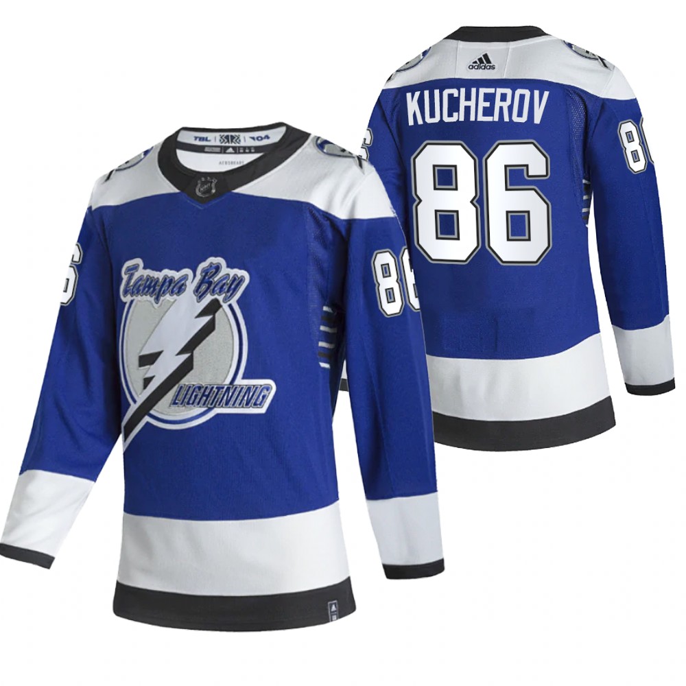 Tampa Bay Lightning #86 Nikita Kucherov Blue Men's Adidas 2020-21 Alternate Authentic Player NHL Jersey