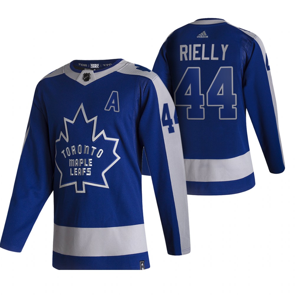 Toronto Maple Leafs #44 Morgan Rielly Blue Men's Adidas 2020-21 Reverse Retro Alternate NHL Jersey