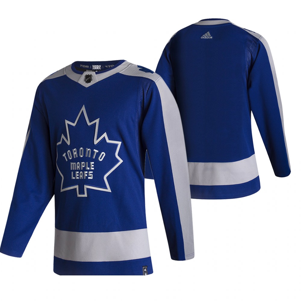 Toronto Maple Leafs Blank Blue Men's Adidas 2020-21 Reverse Retro Alternate NHL Jersey
