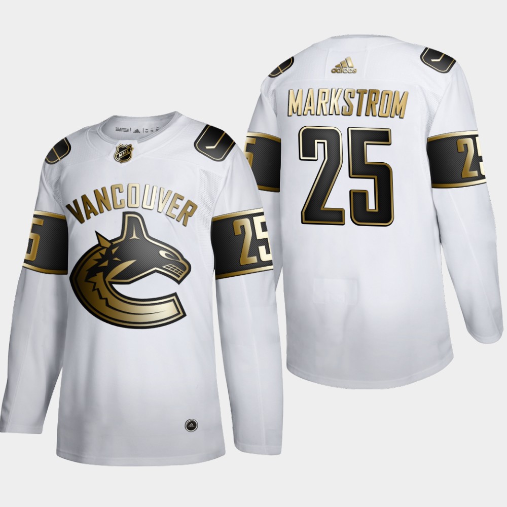 Vancouver Canucks #25 Jacob Markstrom Men's Adidas White Golden Edition Limited Stitched NHL Jersey