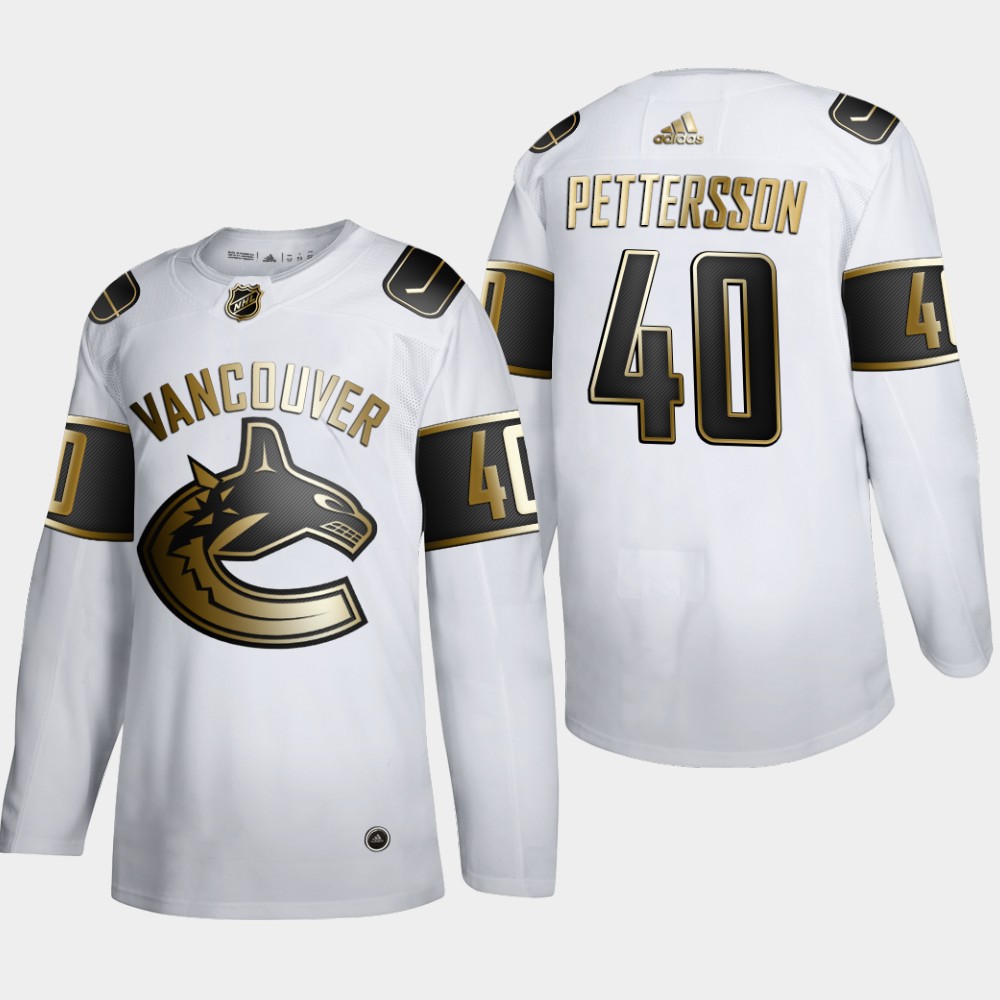 Vancouver Canucks #40 Elias Pettersson Men's Adidas White Golden Edition Limited Stitched NHL Jersey