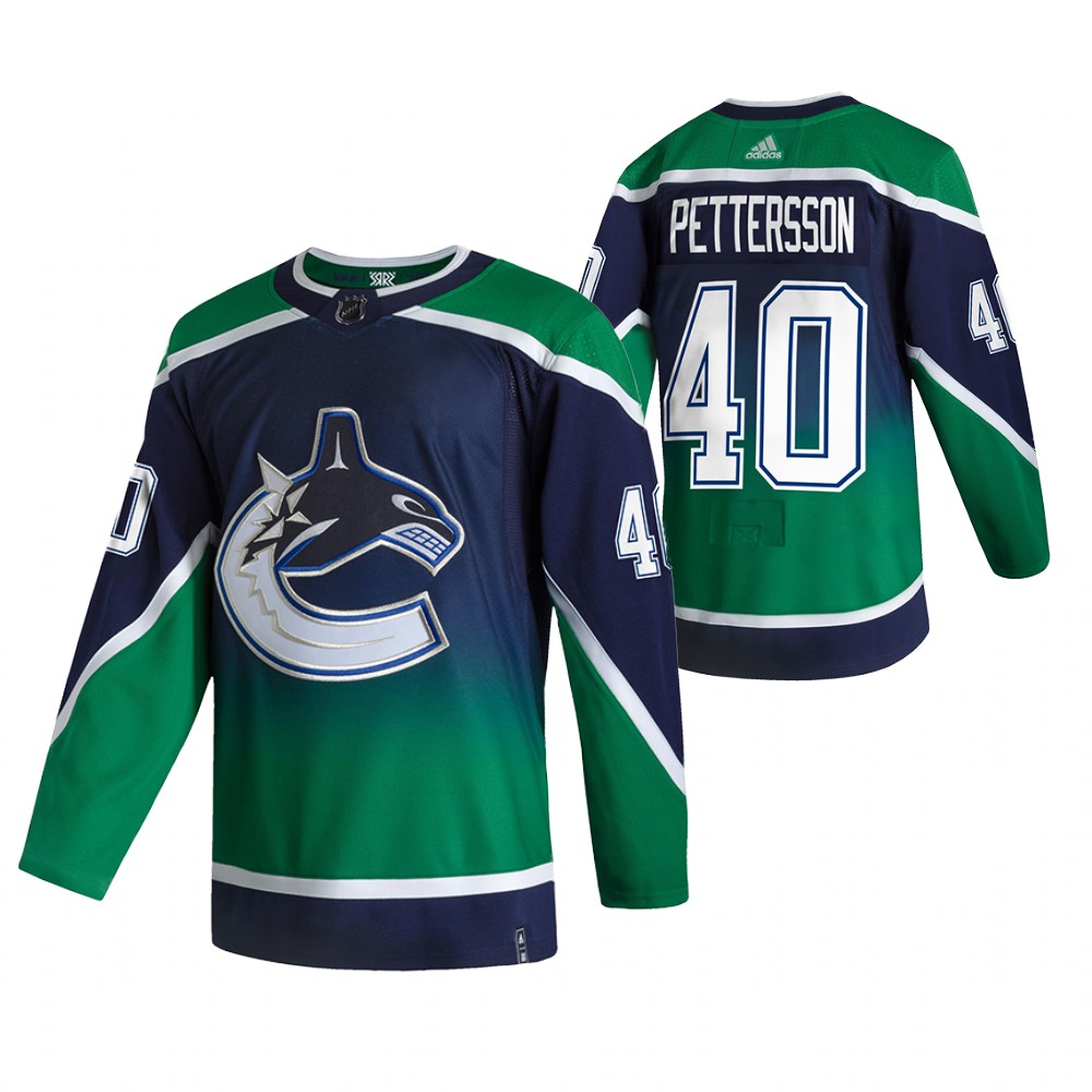 Vancouver Canucks #40 Elias Pettersson Green Men's Adidas 2020-21 Reverse Retro Alternate NHL Jersey