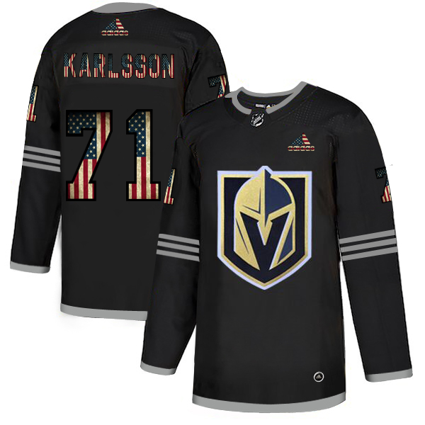 Vegas Golden Knights #71 William Karlsson Adidas Men's Black USA Flag Limited NHL Jersey