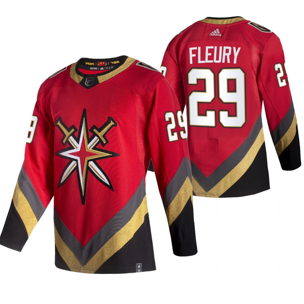 Vegas Golden Knights #29 Marc-Andre Fleury Red Men's Adidas 2020-21 Alternate Authentic Player NHL Jersey