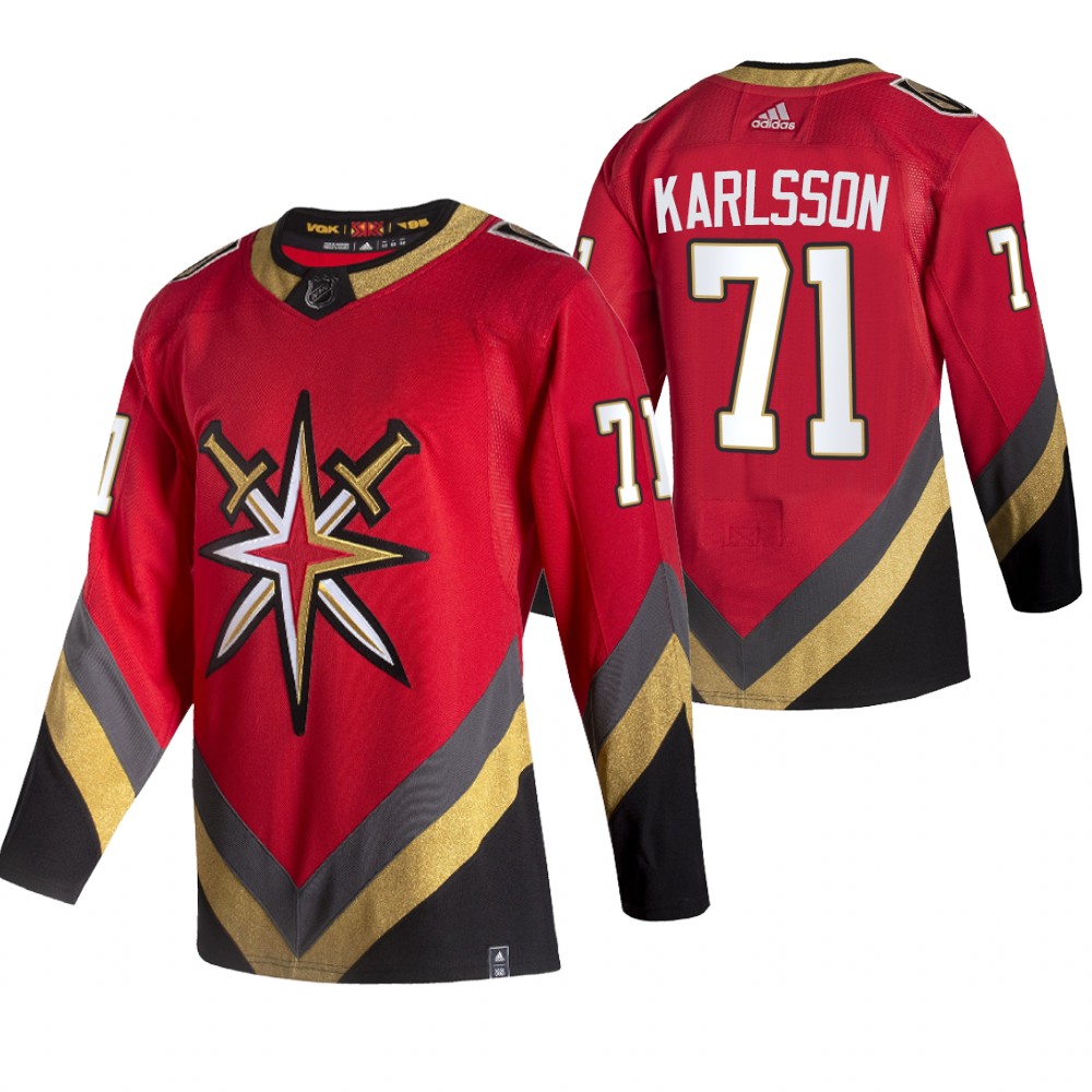 Vegas Golden Knights #71 William Karlsson Red Men's Adidas 2020-21 Alternate Authentic Player NHL Jersey