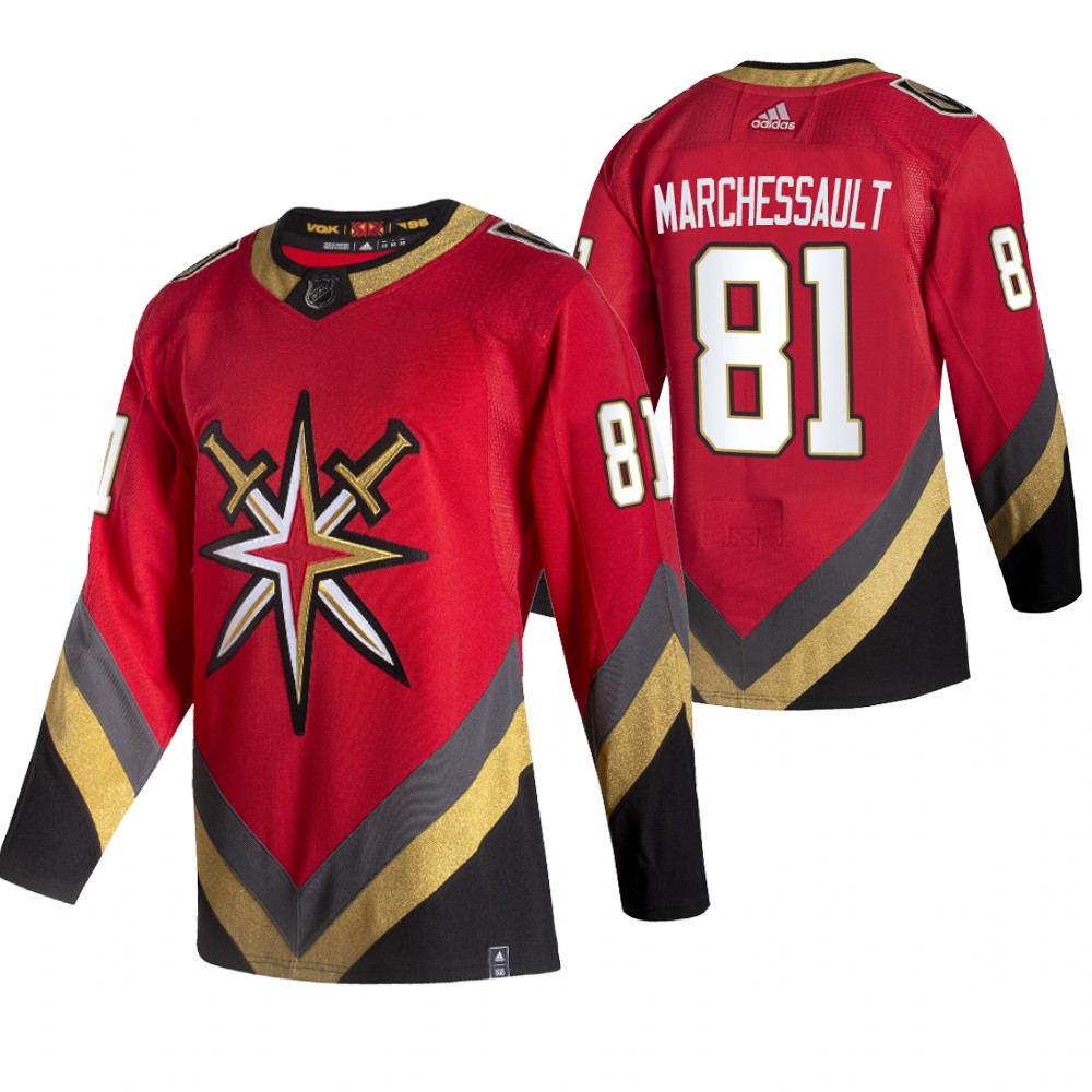 Vegas Golden Knights #81 Jonathan Marchessault Red Men's Adidas 2020-21 Alternate Authentic Player NHL Jersey