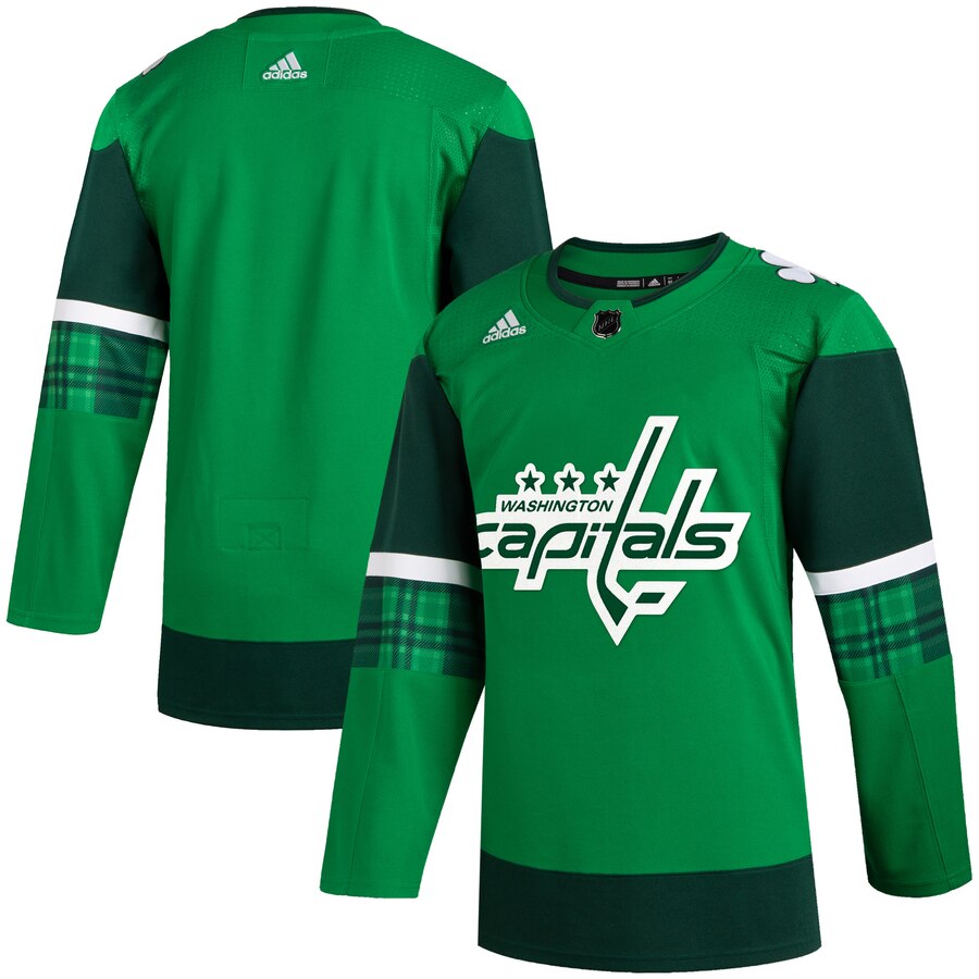 Washington Capitals Blank Men's Adidas 2020 St. Patrick's Day Stitched NHL Jersey Green