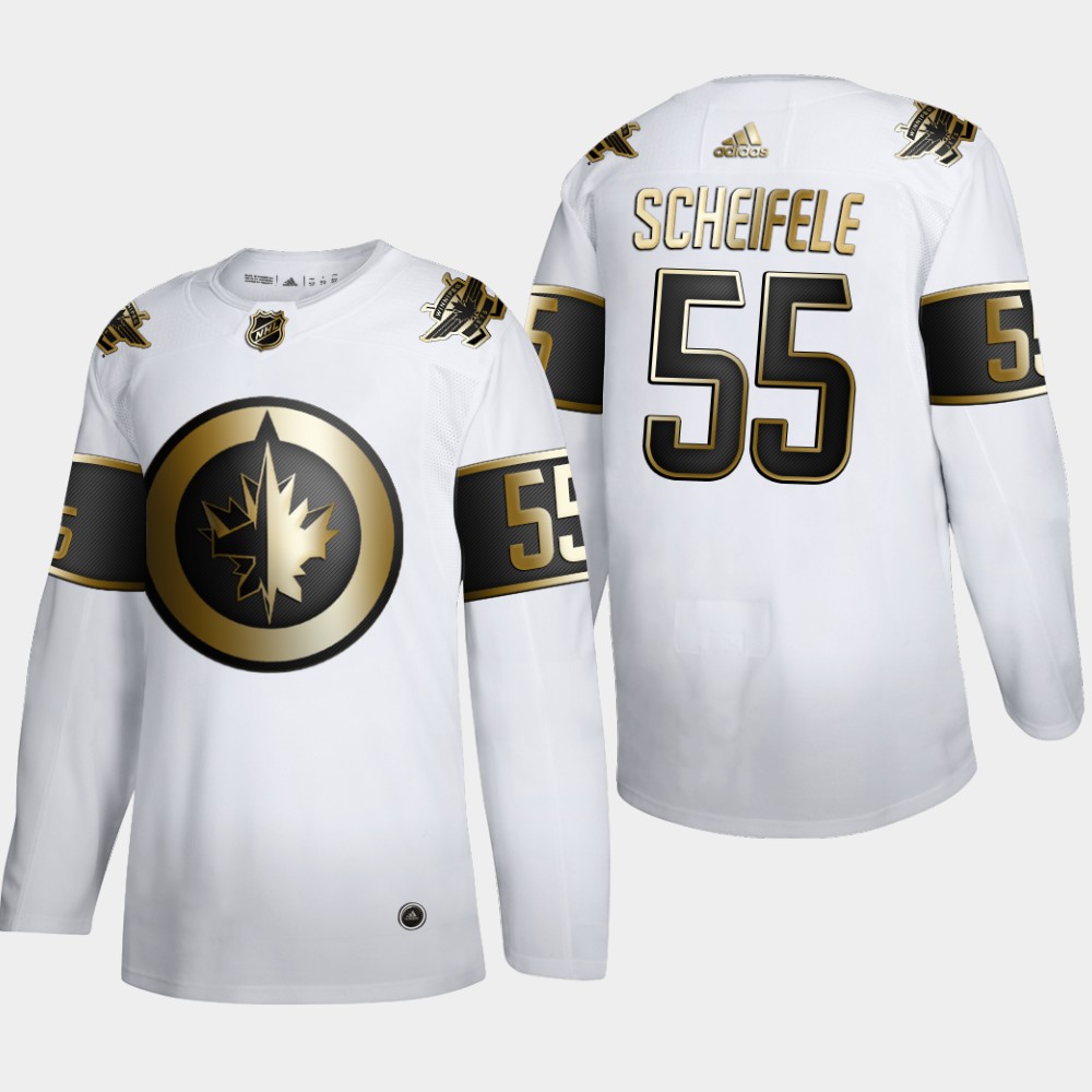 Winnipeg Jets #55 Mark Scheifele Men's Adidas White Golden Edition Limited Stitched NHL Jersey