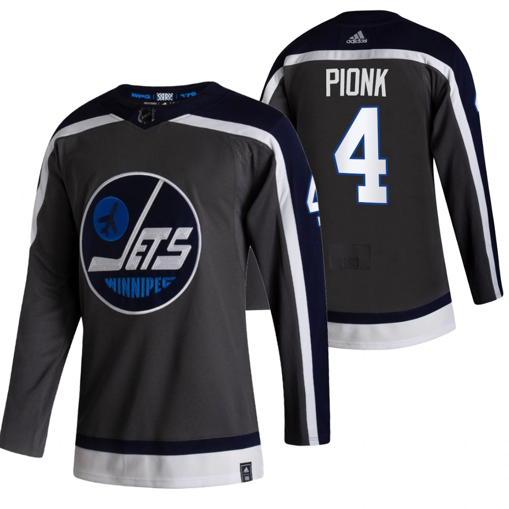 Winnipeg Jets #4 Neal Pionk Black Men's Adidas 2020-21 Alternate Authentic Player NHL Jersey