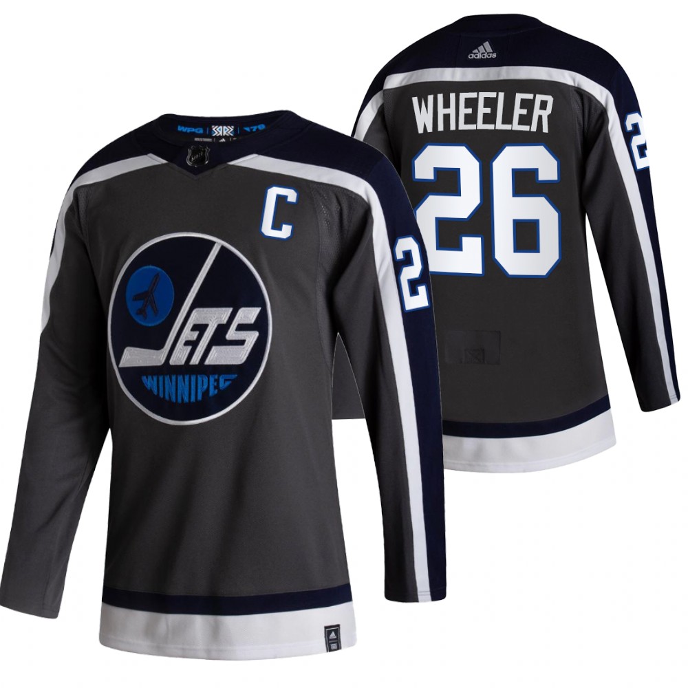 Winnipeg Jets #26 Blake Wheeler Black Men's Adidas 2020-21 Alternate Authentic Player NHL Jersey