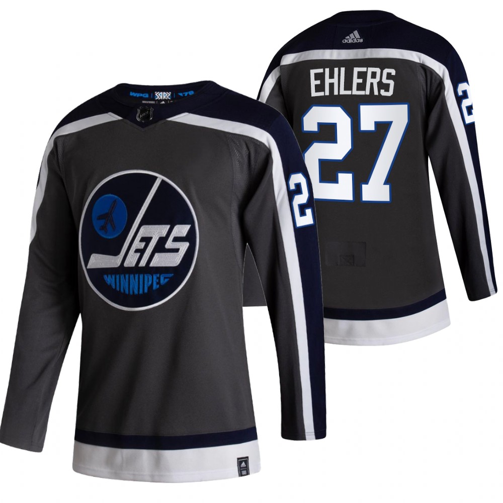 Winnipeg Jets #27 Nikolaj Ehlers Black Men's Adidas 2020-21 Alternate Authentic Player NHL Jersey