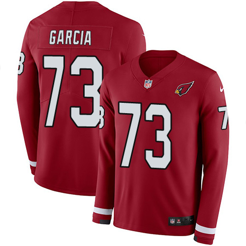 Nike Cardinals #73 Max Garcia Red Team Color Men's Stitched NFL Limited Therma Long Sleeve Jersey