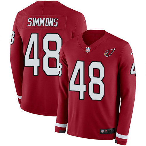 Nike Cardinals #48 Isaiah Simmons Red Team Color Men's Stitched NFL Limited Therma Long Sleeve Jersey