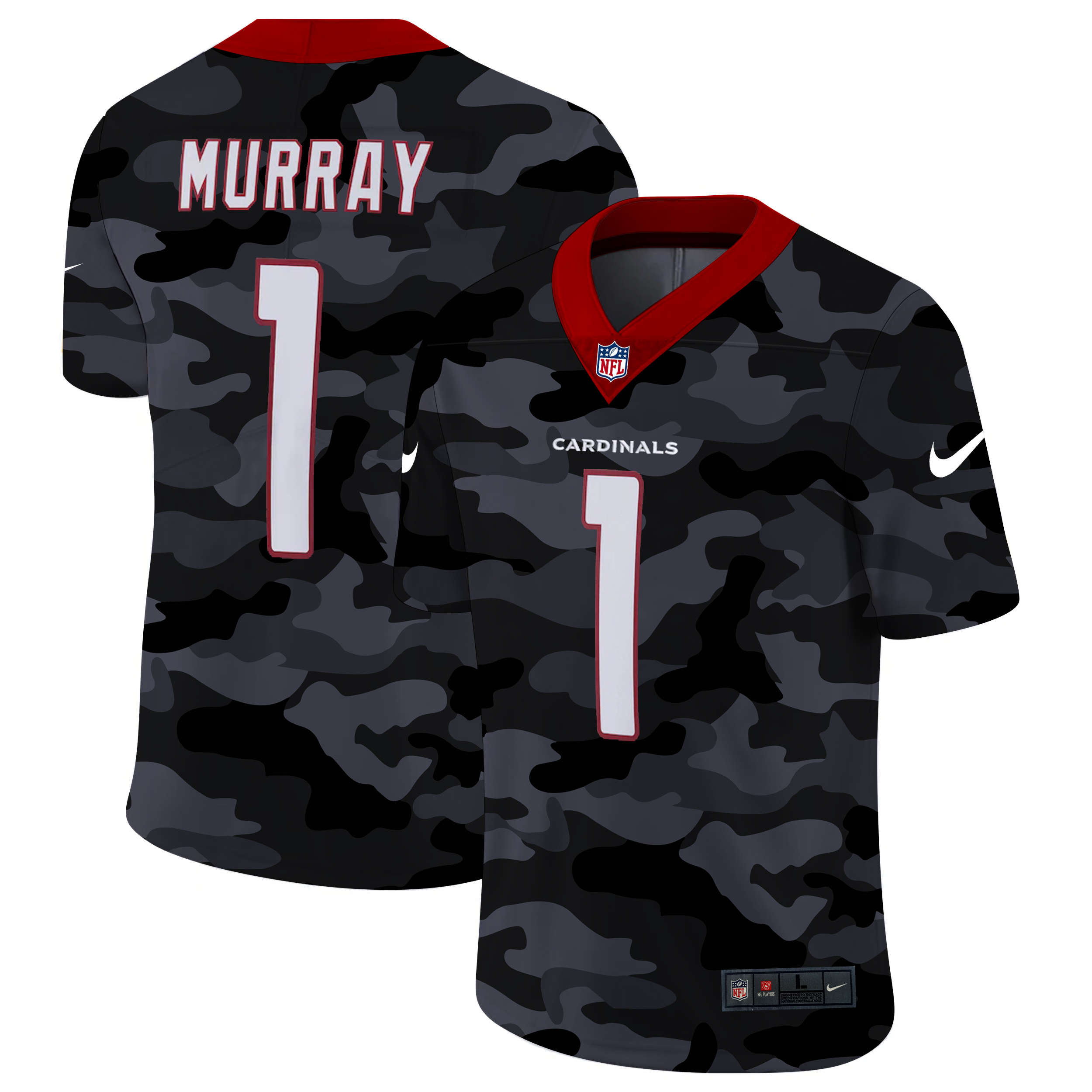 Arizona Cardinals #1 Kyler Murray Men's Nike 2020 Black CAMO Vapor Untouchable Limited Stitched NFL Jersey