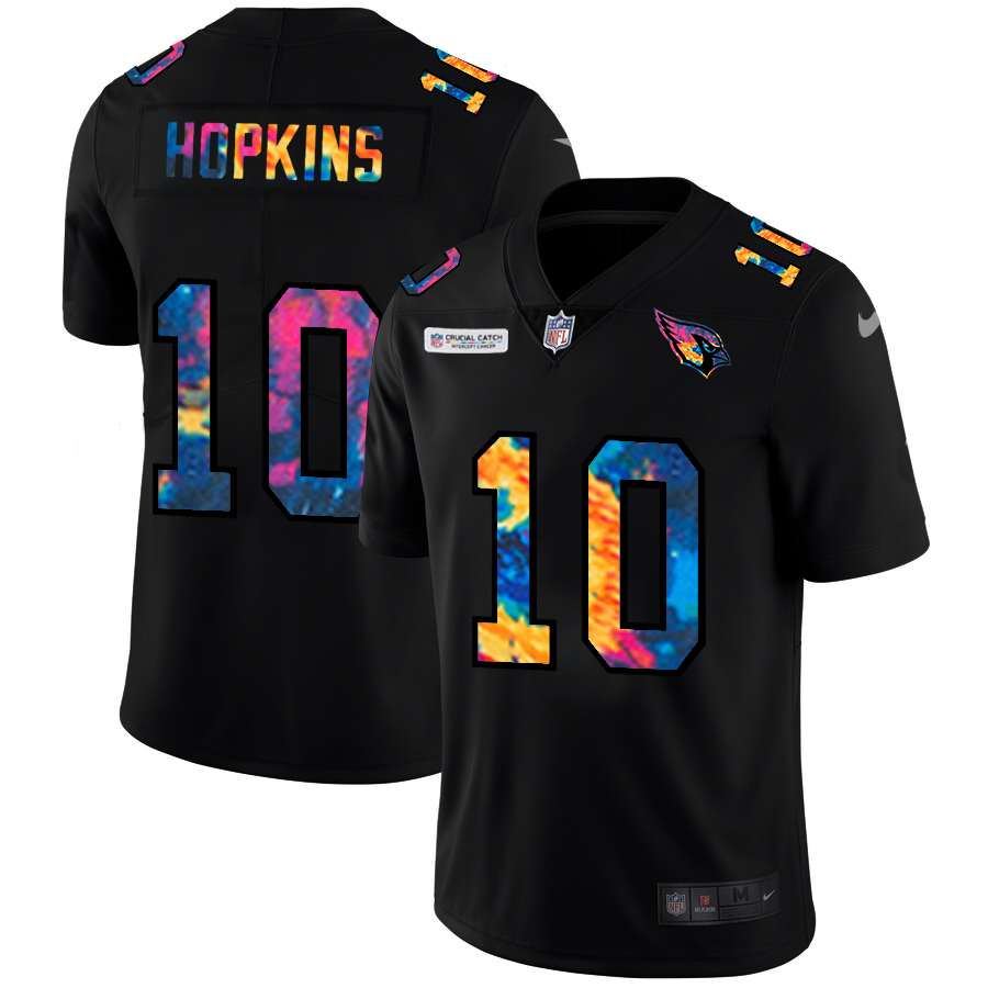 Arizona Cardinals #10 DeAndre Hopkins Men's Nike Multi-Color Black 2020 NFL Crucial Catch Vapor Untouchable Limited Jersey