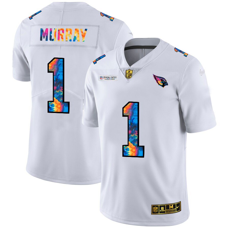 Arizona Cardinals #1 Kyler Murray Men's White Nike Multi-Color 2020 NFL Crucial Catch Limited NFL Jersey