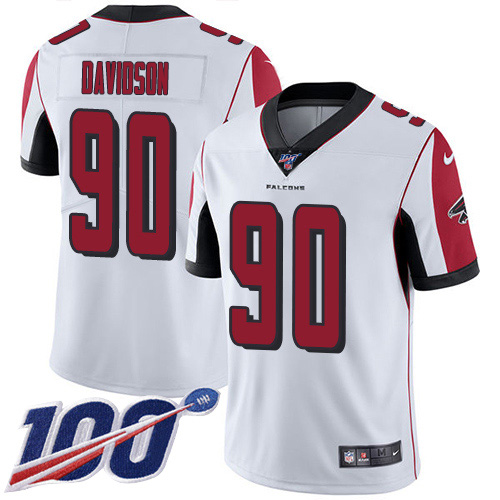 Nike Falcons #90 Marlon Davidson White Men's Stitched NFL 100th Season Vapor Untouchable Limited Jersey