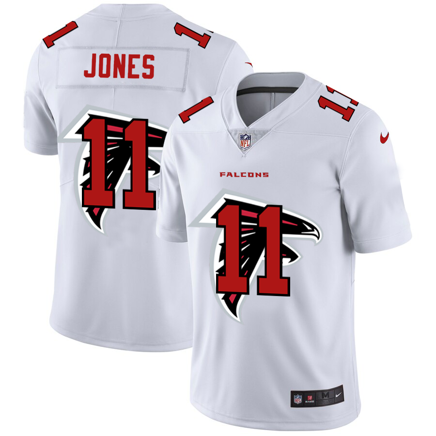 Atlanta Falcons #11 Julio Jones White Men's Nike Team Logo Dual Overlap Limited NFL Jersey