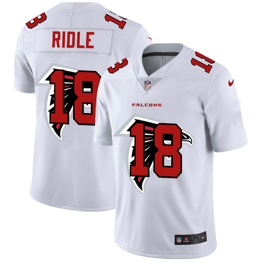 Atlanta Falcons #18 Calvin Ridley White Men's Nike Team Logo Dual Overlap Limited NFL Jersey