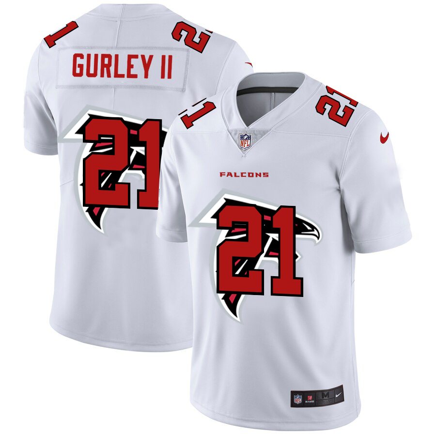 Atlanta Falcons #21 Todd Gurley II White Men's Nike Team Logo Dual Overlap Limited NFL Jersey