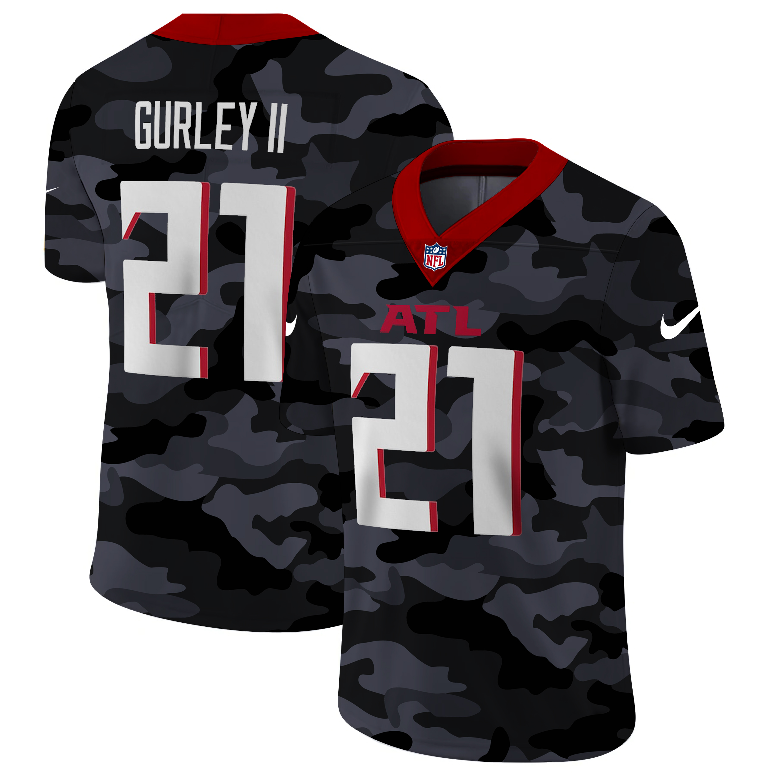 Atlanta Falcons #21 Todd Gurley II Men's Nike 2020 Black CAMO Vapor Untouchable Limited Stitched NFL Jersey