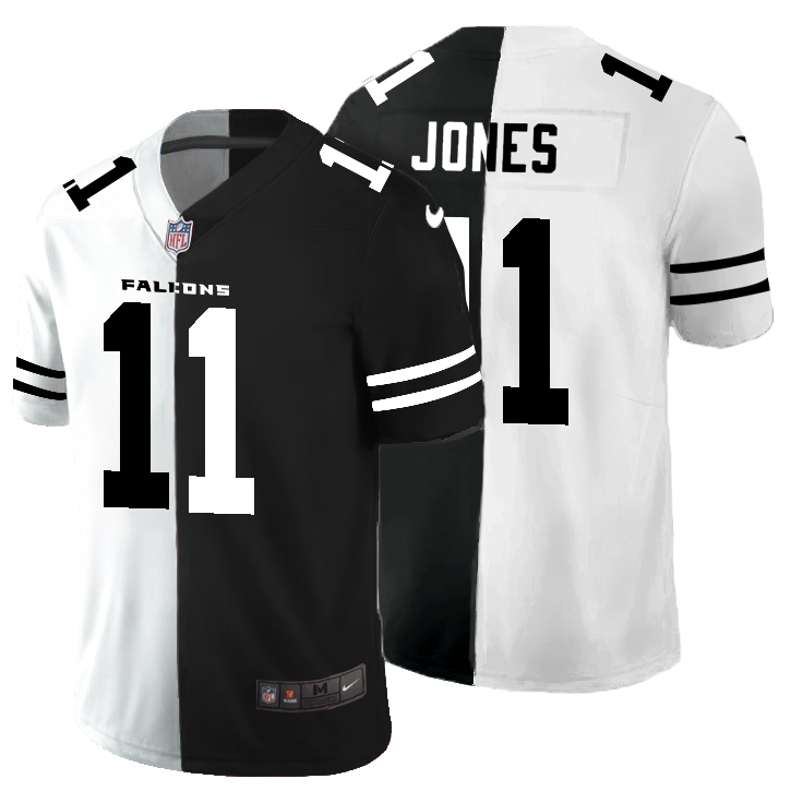 Atlanta Falcons #11 Julio Jones Men's Black V White Peace Split Nike Vapor Untouchable Limited NFL Jersey