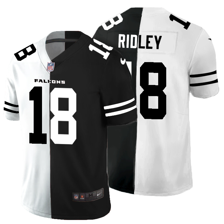 Atlanta Falcons #18 Calvin Ridley Men's Black V White Peace Split Nike Vapor Untouchable Limited NFL Jersey