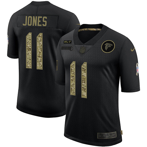 Atlanta Falcons #11 Julio Jones Men's Nike 2020 Salute To Service Camo Limited NFL Jersey Black
