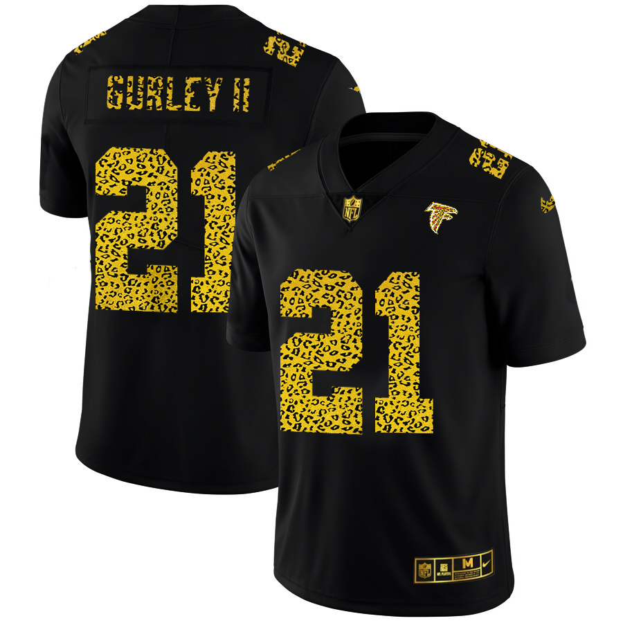 Atlanta Falcons #21 Todd Gurley II Men's Nike Leopard Print Fashion Vapor Limited NFL Jersey Black