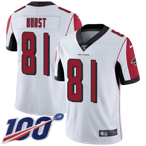 Nike Falcons #81 Hayden Hurst White Men's Stitched NFL 100th Season Vapor Untouchable Limited Jersey