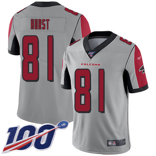 Nike Falcons #81 Hayden Hurst Silver Men's Stitched NFL Limited Inverted Legend 100th Season Jersey