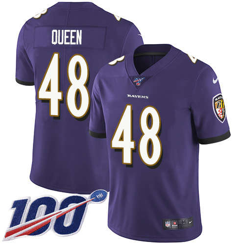 Nike Ravens #48 Patrick Queen Purple Team Color Men's Stitched NFL 100th Season Vapor Untouchable Limited Jersey
