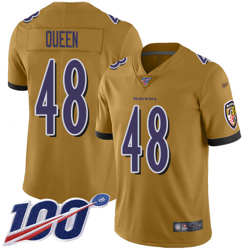 Nike Ravens #48 Patrick Queen Gold Men's Stitched NFL Limited Inverted Legend 100th Season Jersey Nike Ravens #48 Patrick Queen Gold Men's Stitched NFL Limited Inverted Legend 100th Season Jersey