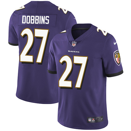 Nike Ravens #27 J.K. Dobbins Purple Team Color Men's Stitched NFL Vapor Untouchable Limited Jersey