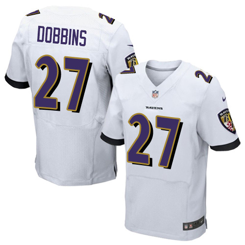 Nike Ravens #27 J.K. Dobbins White Men's Stitched NFL New Elite Jersey